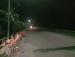 Alhamdulillah, Lampu Penerang Jembatan Maredan Kecamatan Tualang Kab Siak Kembali Menyala