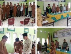 Camat Peukan Baro Lantik Tiga Penjabat (Pj) Keuchik