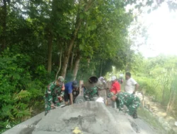 Bantu Warga Bangun Talud, Babinsa Berharap Tingkatkan Fasilitas Umum
