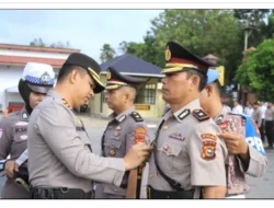 KAPOLRES INHU PIMPIN LANGSUNG APEL SERTIJAB WAKAPOLRES.