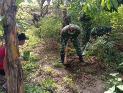 Cegah Banjir & Longsor Koramil 03 Serengan Kerja Bakti Bersih – Bersih Pinggiran Sungai dan Kebun Han Pangan
