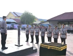 Polres Pidie Gelar Upacara Sertijab Kapolsek Jajaran Serta Penyerahan Jabatan Kasikum dan Kasipropam