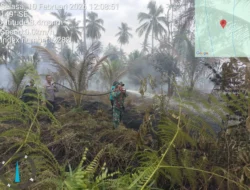 Koramil 05/GAS Kodim 0314/Inhil Sigap Padamkan Hotspot Terpantau Satelit Lancang Kuning‎