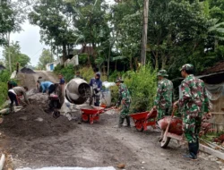 Tak Hanya Kendaraan Saja, Angkong Pun Terlihat Antri Dilokasi TMMD 127 Kodim Wonogiri