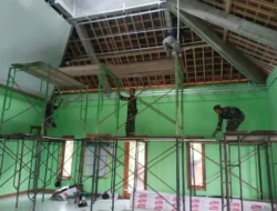 Demi Kenyamanan Warga Saat Beribadah, Masjid Al Huda Di Rehab Satgas TMMD 127 Kodim Wonogiri
