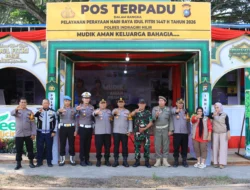 Kapolres Indragiri Hilir AKBP Farouk Oktora S.H, S.I.K, bersama Pejabat Utama Polres Inhil Cek Pos Pengamanan dan Pelayanan Idul Fitri 1447 H 2026