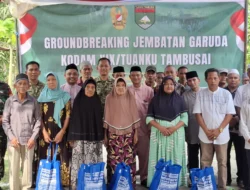 Dandim 0314/Inhil Laksanakan Peletakan Batu Pertama Pembangunan Jembatan Garuda di Reteh