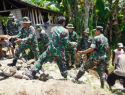Warga Desa Bolo Antusias, Dibantu Anggota Kodim 0724/Boyolali Siapkan Acara Peletakan Batu Pertama Jembatan Garuda
