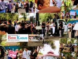 Aliansi Pemuda Dan Masyarakat Menggelar Demontrasi Di Depan Pengadilan Negeri Palopo.
