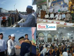 Bupati Inhil Herman Lepas 307 JCH Kloter 7 di Masjid Agung Al-Huda Tembilahan, Suasana Haru Iringi Keberangkatan