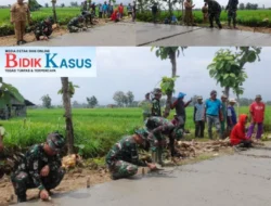 Perangkat Desa Puro Terjun Lokasi, Tinjau Kegiatan TMMD. 
