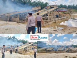 Polda Riau Konsisten Tindak PETI, Enam Rakit Tambang Ilegal Diamankan di Kampar Kiri