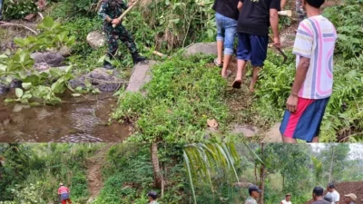 Gotong Royong Babinsa dan Warga Desa Candi, Wujud Nyata Kebersamaan dan Kepedulian Lingkungan